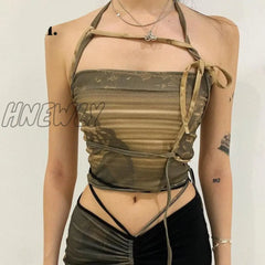 Hnewly Fairy Grunge Aesthetic Tank Top Women Clothes Summer Sexy Print Cami Cyber Y2K Crop Tops