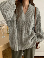 Hnewly Fall Winter Womens Sweaters Women Clothing Knitted Loose Sweater Knitting Wool Oversize