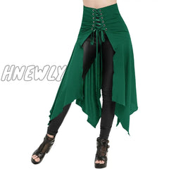 Hnewly Fashion 2024 Medieval Skirt Women Halloween Vintage Irregualr Hem Steampunk Ladies Long