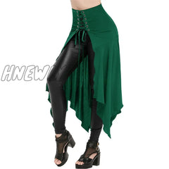 Hnewly Fashion 2024 Medieval Skirt Women Halloween Vintage Irregualr Hem Steampunk Ladies Long