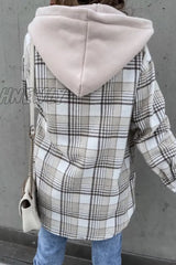 Hnewly - Fashion Casual Plaid Contrast Turndown Collar Outerwear Outerwear/Coats & Cardigan