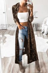 Hnewly - Fashion Casual Solid Patchwork Basic Outerwear Deep Coffee / S Outerwear/Cloak