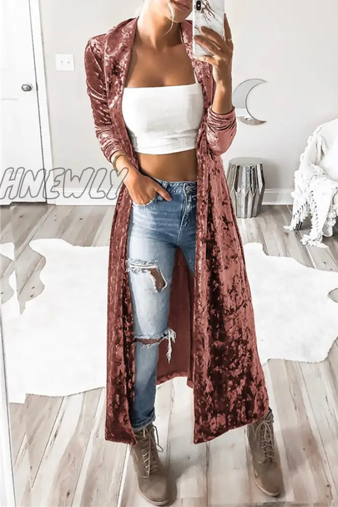 Hnewly - Fashion Casual Solid Patchwork Basic Outerwear Pink / S Outerwear/Cloak