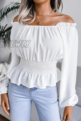 Hnewly - Fashion Elegant Split Joint Off The Shoulder Tops(5 Colors) Tops/Blouses & Shirts