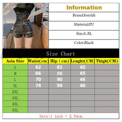Hnewly Fashion Skinny Leather Shorts Women Clothing Plus Size 3Xl Women’s Black High Waist New