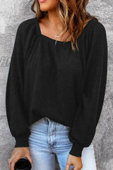 Hnewly - Fashion Solid Color Off-Shoulder Tops(5 Colors) Black / S Tops/Long Sleeve Tops