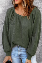 Hnewly - Fashion Solid Color Off-Shoulder Tops(5 Colors) Ink Green / S Tops/Long Sleeve Tops