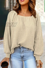Hnewly - Fashion Solid Color Off-Shoulder Tops(5 Colors) Khaki / S Tops/Long Sleeve Tops