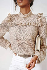 Hnewly - Fashion Sweet Solid Patchwork O Neck Tops(3 Colors) Pink / S Tops/Long Sleeve Tops