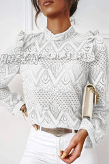 Hnewly - Fashion Sweet Solid Patchwork O Neck Tops(3 Colors) White / S Tops/Long Sleeve Tops