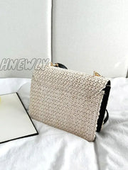 Hnewly - Faux Pearl Decor Flap Square Bag Women Satchels Women-Satchels