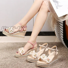New Female Ankle Strap Buckle Rhinestone Crystal Sandals 2024 Summer Women Round Toe High Heels