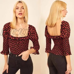 Hnewly Floral Retro Midi Dress Sleeveless Backless Spaghetti Straps Beach Long Vintage Bohemian