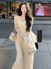 Hnewly French Elegant Women New White Mermaid Dress Fashion Patchwork Lady Slim Vestidos Clothes