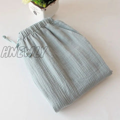 Hnewly Gauze Cotton Home Drawstring Trousers Loose Thin Section Sleeping Pants For Couples Pajama