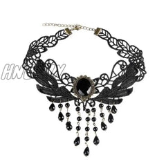 Hnewly Girl Black Lace Choker Necklace For Women Grunge Neck Chain Collarbone Necklaces Punk Lolita