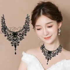 Hnewly Girl Black Lace Choker Necklace For Women Grunge Neck Chain Collarbone Necklaces Punk Lolita