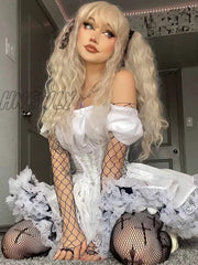 Hnewly Goth Dark Mall Gothic Bandage Harajuku White Dresses Lolita Kwaii Black Women Sexy Mini