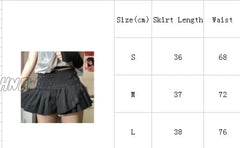Hnewly Gothic Punk Grunge Mini Skirt Y2K Women Fairycore High Waist Short Skirts Black Dark