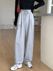 Hnewly Gray Sweatpants For Women Autumn New Baggy Fashion Oversize Sports Pants Balck Trousers