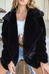 Hnewly - Grey Casual Solid Patchwork Turndown Collar Outerwear Coats Coats & Cardigan Cloak