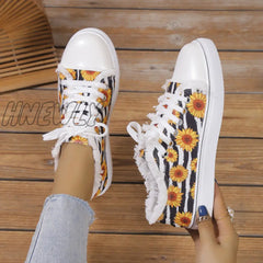 Hnewly - Halloween Yellow Casual Daily Patchwork Printing Round Comfortable Shoes Shoes Sneakers