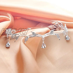 Hnewly Handmade Crystal Headbands For Women Crown Bridal Party Elf Hair Accessories Wedding Tiara