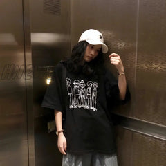 Hnewly Harajuku Basic T Shirt Women Summer Graphic Shirts Oversized Solid Tees Casual Loose Tshirt