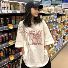 Hnewly Harajuku Basic T Shirt Women Summer Graphic Shirts Oversized Solid Tees Casual Loose Tshirt