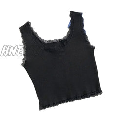 Hnewly Heliar Summer Tank Tops Women Sexy Lace Up Crop Top For Basic Solid Square Neck Plain