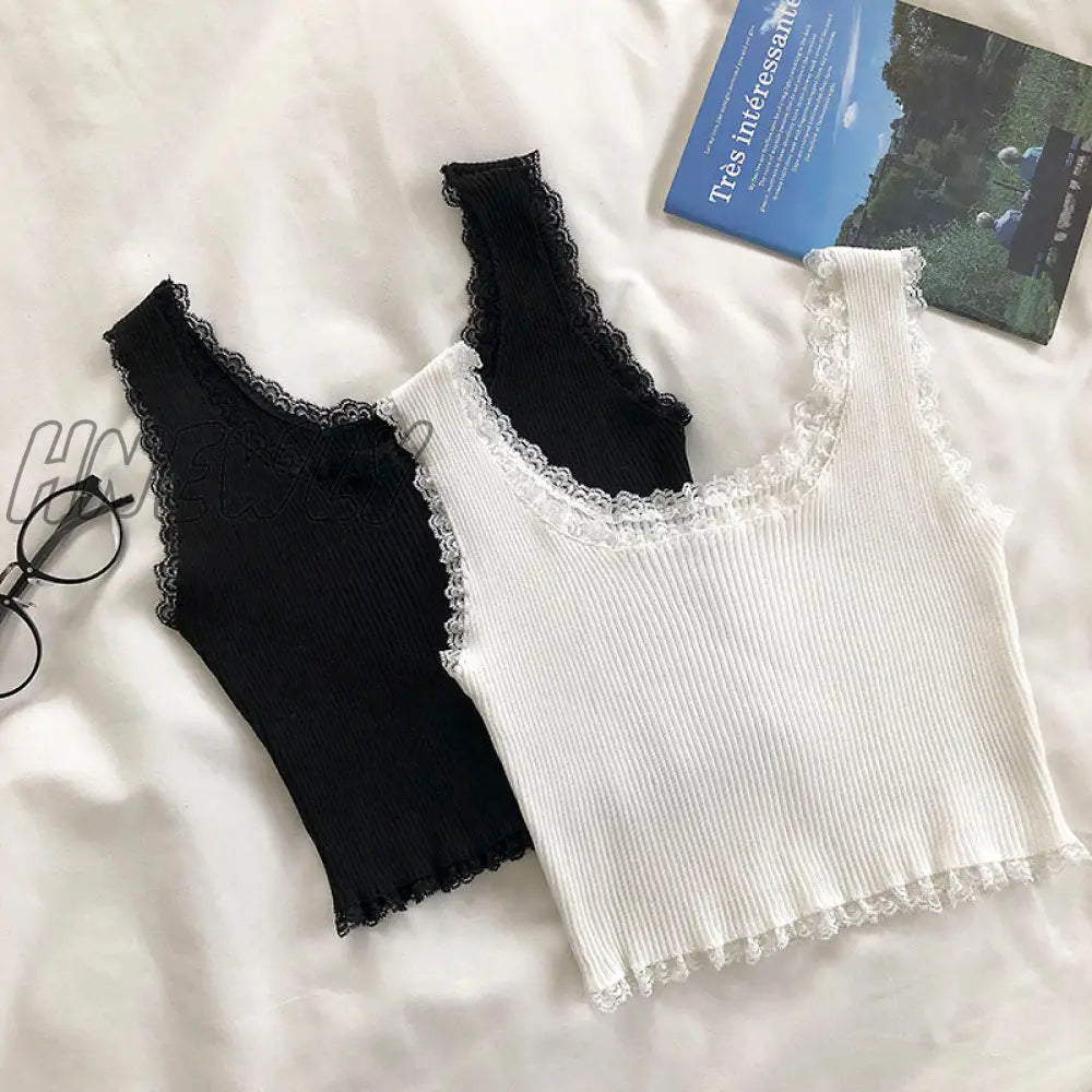 Hnewly Heliar Summer Tank Tops Women Sexy Lace Up Crop Top For Basic Solid Square Neck Plain