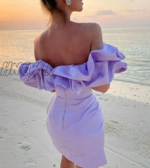Hnewly High Quality Summer Bodycon Party Dress Women White Ruffle Elegant Off The Shoulder Mini