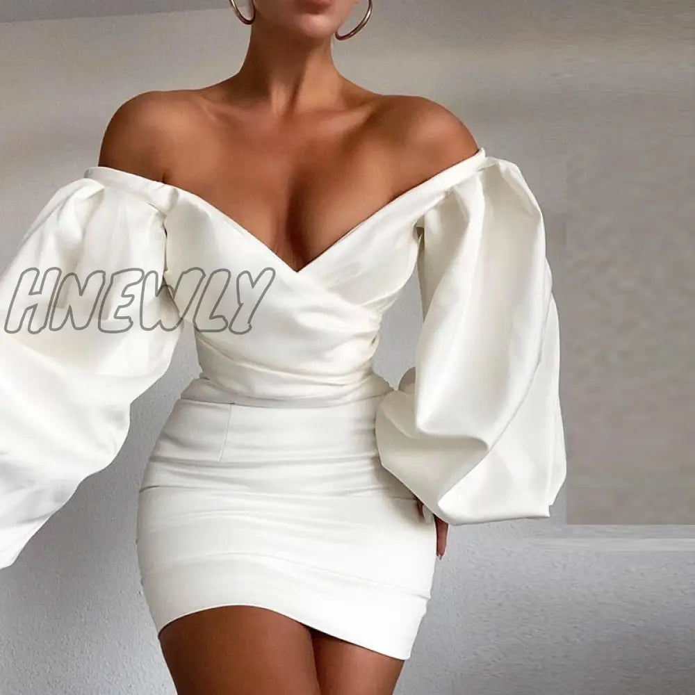 Hnewly High Quality Women Summer Dress Sexy Bodycon V Neck Satin House Of Cb Elegant Prom Wedding