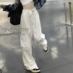 Hnewly Hip Hop Casual Cargo Pants Women’s 2024 New Summer High Waist Straight Street Loose Thin