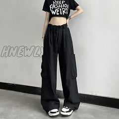 Hnewly Hip Hop Casual Cargo Pants Women’s 2024 New Summer High Waist Straight Street Loose Thin