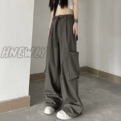 Hnewly Hip Hop Casual Cargo Pants Women’s 2024 New Summer High Waist Straight Street Loose Thin