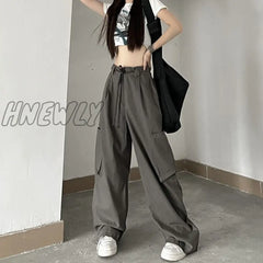 Hnewly Hip Hop Casual Cargo Pants Women’s 2024 New Summer High Waist Straight Street Loose Thin
