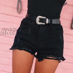 Hnewly Hot Sale Summer Woman Denim Shorts High Waist Ripped Jeans Fashion Sexy Female S-2Xl