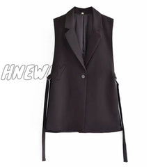 Hnewly Jacket Women Blazer Gilet Sleeveless Vest Fashion Casual Streetwear Za Woman Waistcoat Tops
