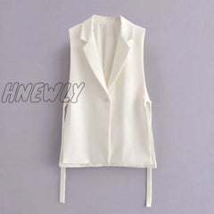 Hnewly Jacket Women Blazer Gilet Sleeveless Vest Fashion Casual Streetwear Za Woman Waistcoat Tops