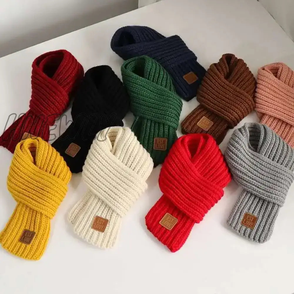 Hnewly Kids Scarf Boys Girls Baby Winter Warm Women Knit Shawl Children Neck Collar Keep