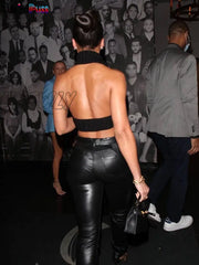 Hnewly Knitted Halter Sleeveless Tank Top Sexy Turtleneck Skinny Elastic Wild Elegant Basic