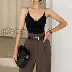 Hnewly Korea Chic Women Sets Fashion Office Two Piece Suit Lapel Loose One - Button Cropped Blazers