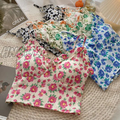 Hnewly Korean Fashion Sexy Camsoles Spaghetti Strap Tank Top Woman Sweet Crop Tops Women Off