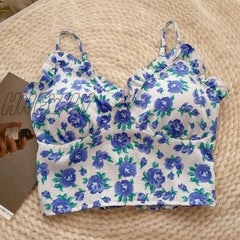 Hnewly Korean Fashion Sexy Camsoles Spaghetti Strap Tank Top Woman Sweet Crop Tops Women Off