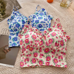 Hnewly Korean Fashion Sexy Camsoles Spaghetti Strap Tank Top Woman Sweet Crop Tops Women Off