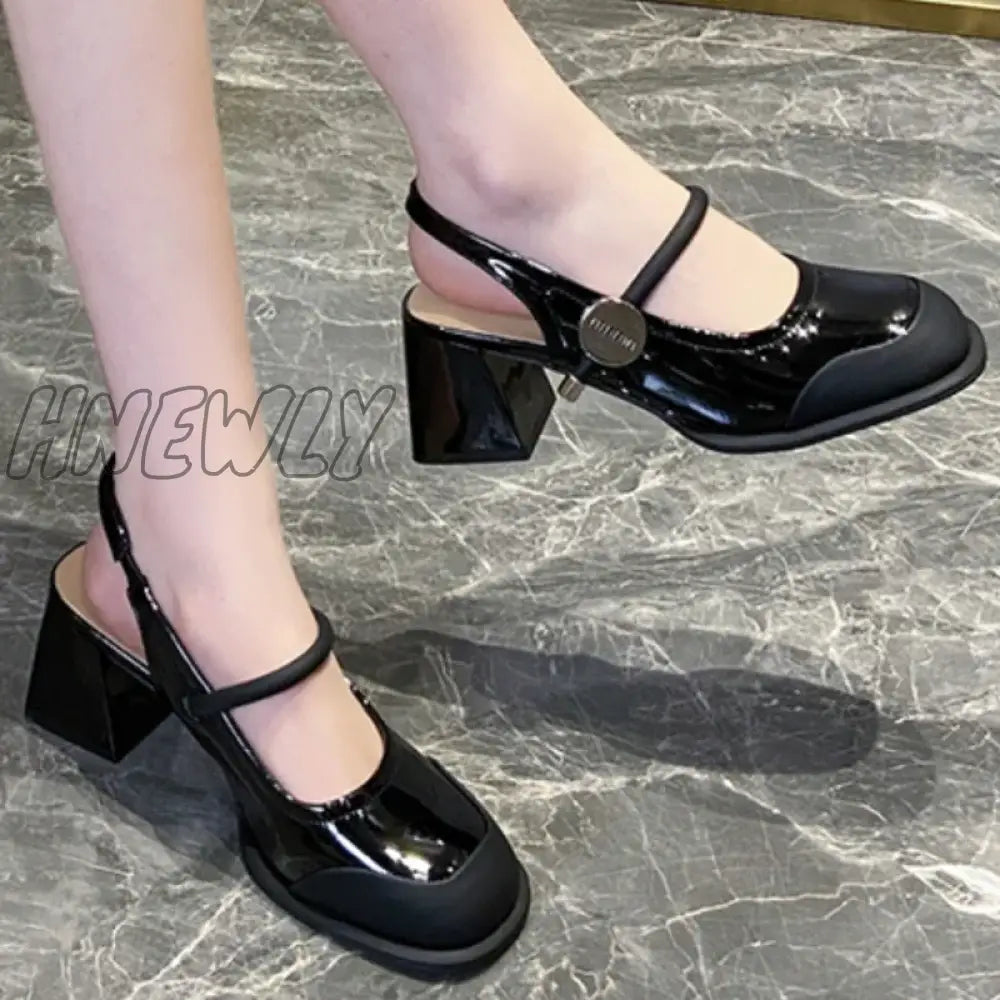 Hnewly Ladies Shoes On Sale 2024 Fashion Elastic Band Women’s Pumps Autumn Round Toe Solid Mary