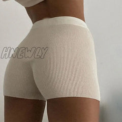 Hnewly Ladies Women Summer Thread Ribbed Striped Seamless Stretchy Underpants Solid Color Ruffled