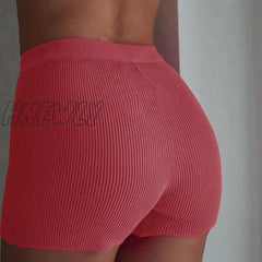Hnewly Ladies Women Summer Thread Ribbed Striped Seamless Stretchy Underpants Solid Color Ruffled