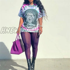 Hnewly Leggings For Women Joskaa Sexy See - Through Black High Waist Long Trousers Casual